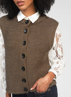 Cardigan Sans Manche Lejicky Militaire
