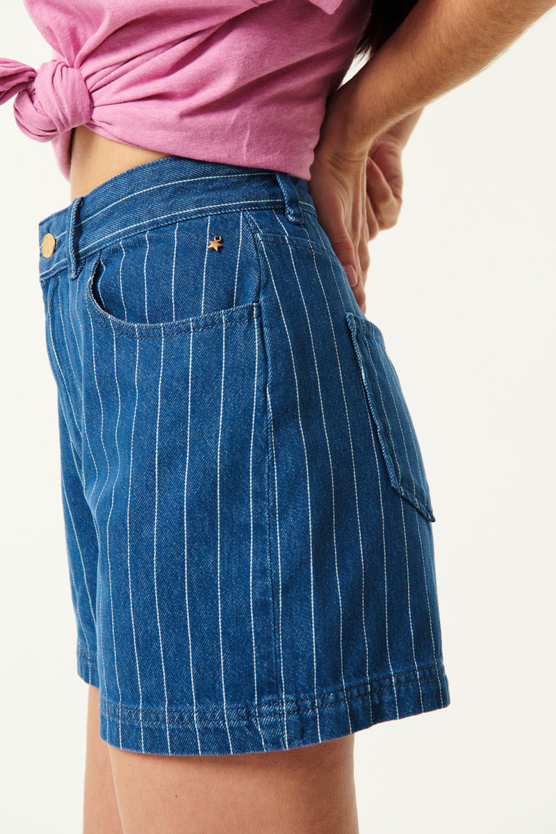 Pantalones cortos Lele - Rayas azules