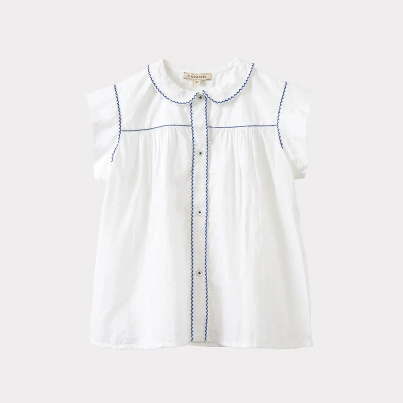 Blouse Lemongrass blanc en coton - Sélection Caramel à retrouver sur amaetc.com, concept store eco friendly pour enfants