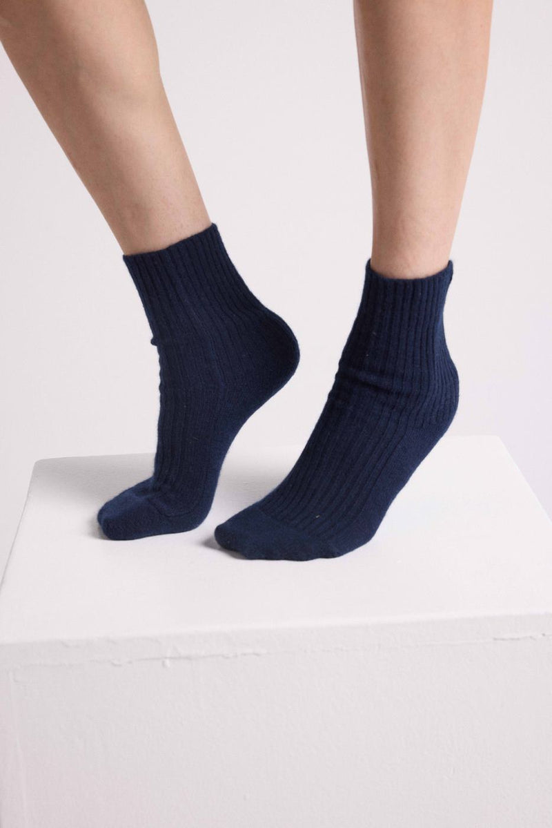 Lena Socks - Navy Blue - 100% Oeko-Tex Cashmere - Mixed