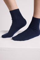 Lena Socks - Navy Blue - 100% Oeko-Tex Cashmere - Mixed