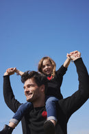 Pull Col Rond Cœur Lenny - Noir Rouge