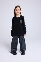 Pull Col Rond Cœur Lenny - Noir Doré