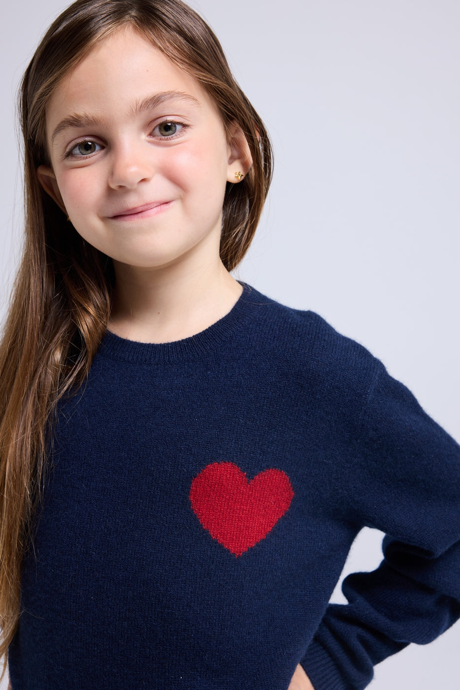 Maglione Girocollo Cuore Lenny - Blu Marino Rosso
