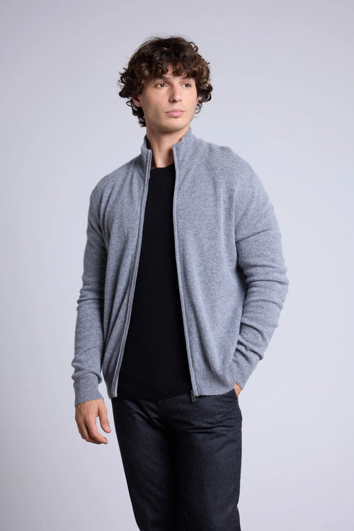 Gilet Zippe Col Montant Leo - Gris Fonce - Homme