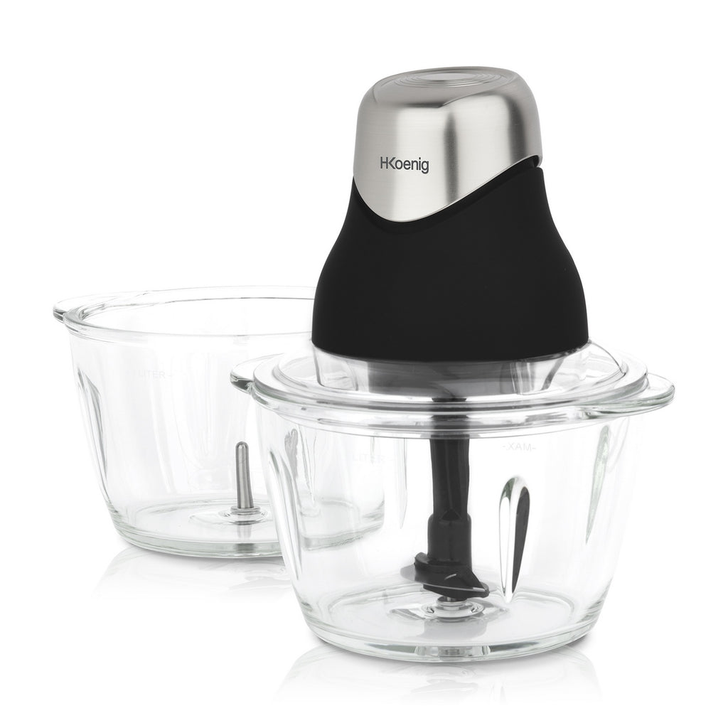 Mini Electric Chopper With 2 Bowls - Black