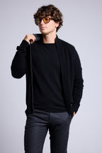 Gilet Zippe Col Montant Leo - Noir Et Gris - Homme