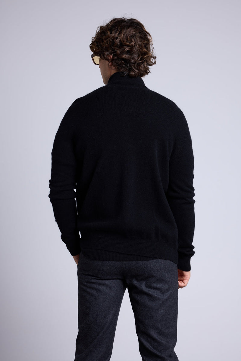 Gilet Zippe Col Montant Leo - Noir Et Gris - Homme