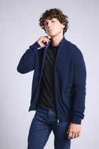 Gilet Zippe Col Montant Leo - Bleu Marine Et Indigo - Homme