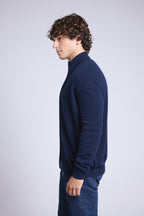 Gilet Zippe Col Montant Leo - Bleu Marine Et Indigo - Homme