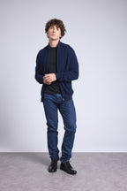 Gilet Zippe Col Montant Leo - Bleu Marine Et Indigo - Homme