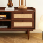 Leon - Mueble de Televisión - Nogal y Rejilla de Caña