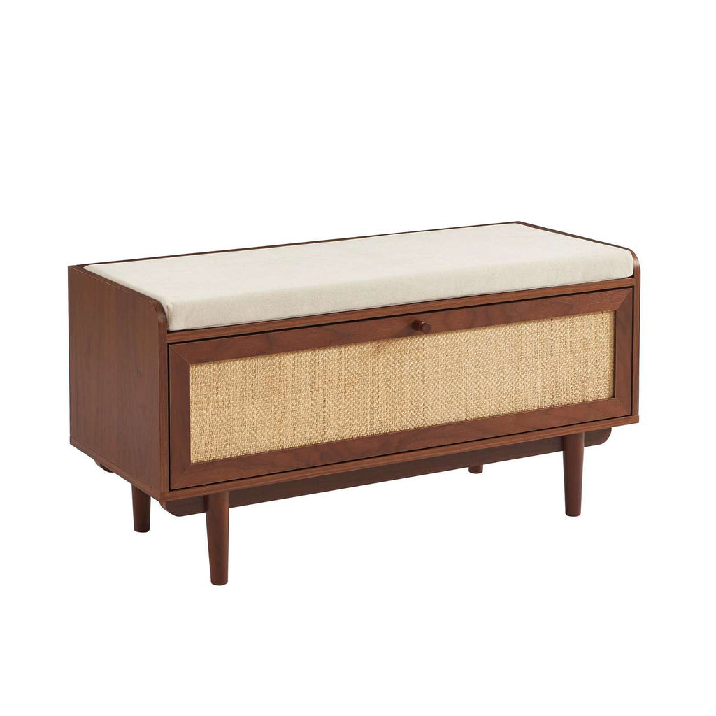 Leon - Mueble de Entrada - Nogal y Rejilla de Caña