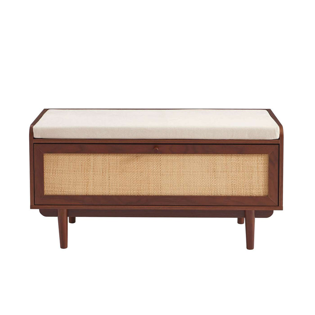 Leon - Mueble de Entrada - Nogal y Rejilla de Caña