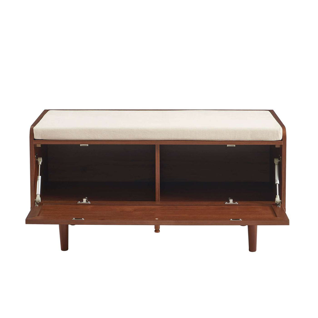 Leon - Mueble de Entrada - Nogal y Rejilla de Caña