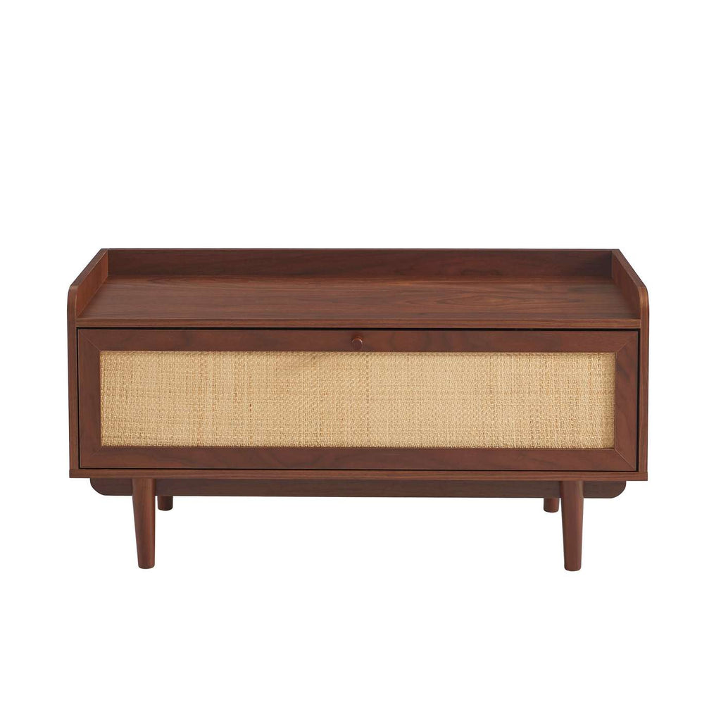 Leon - Mueble de Entrada - Nogal y Rejilla de Caña