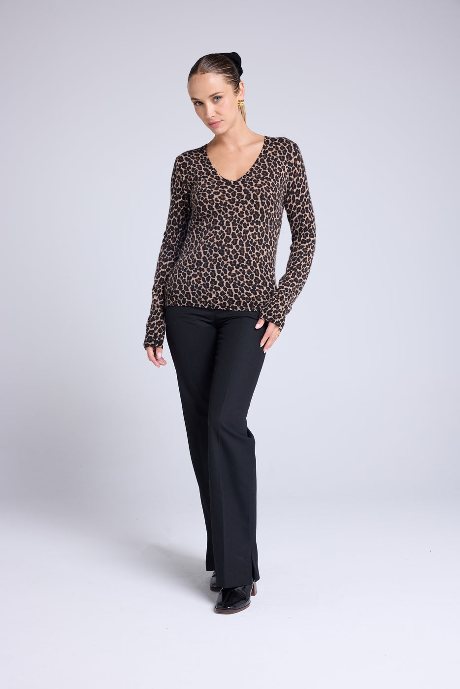 Jersey Cuello Redondo Estampado Leopardo Leonida - Leopardo Beige