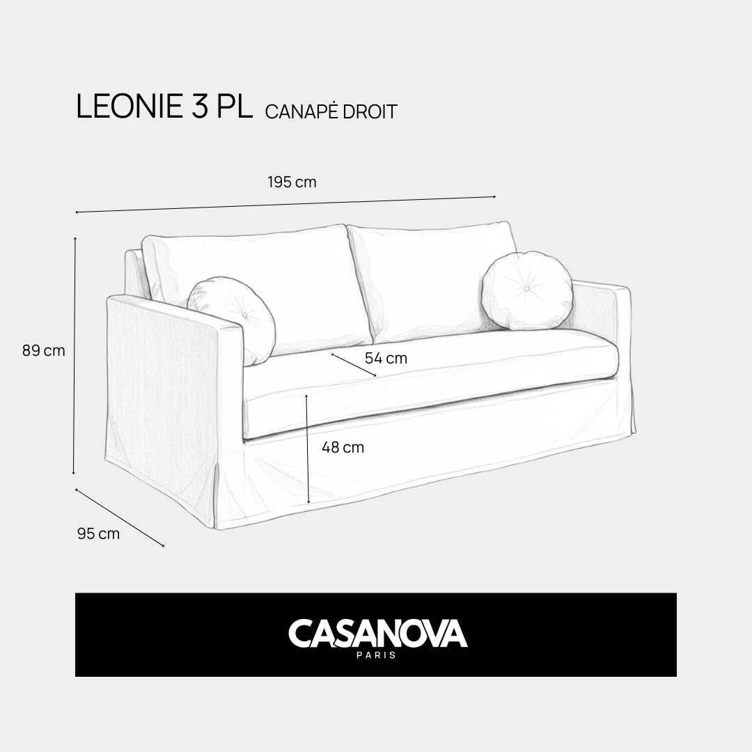Leonie 3 plazas - Sofá recto