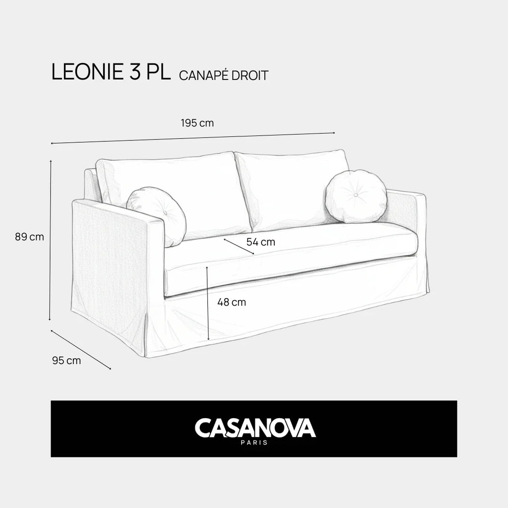 Leonie 3 plazas - Sofá recto