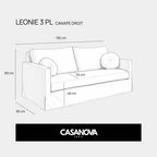 Leonie 3 plazas - Sofá recto