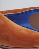 Slipper Léonie - Velours Orange - Semelle Cuir - Femme