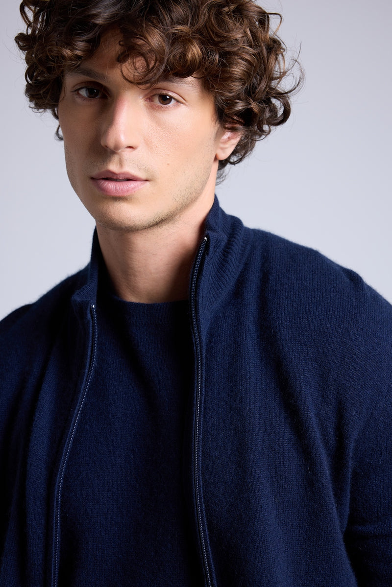 Gilet Zippe Col Montant Leo - Bleu Marine - Homme