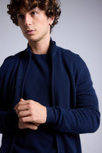 Cárdigan con cremallera y cuello alto Leo - Azul marino - Hombre
