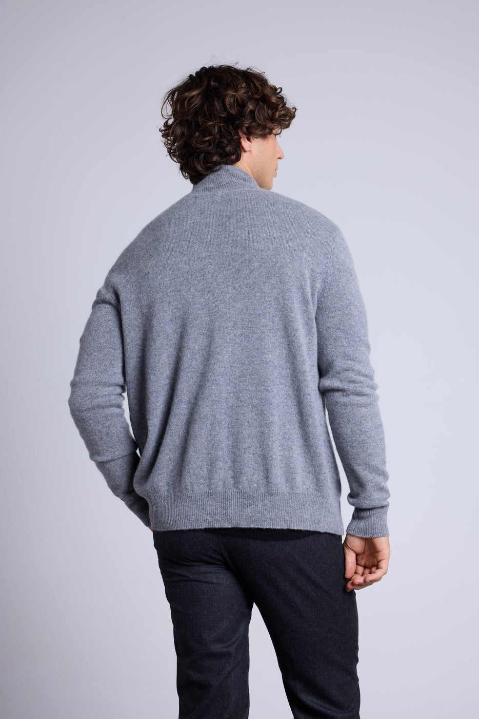 Gilet Zippe Col Montant Leo - Gris Fonce - Homme