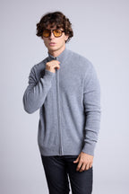 Gilet Zippe Col Montant Leo - Gris Fonce - Homme