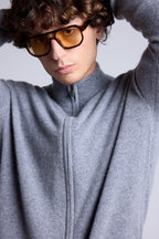 Gilet Zippe Col Montant Leo - Gris Fonce - Homme