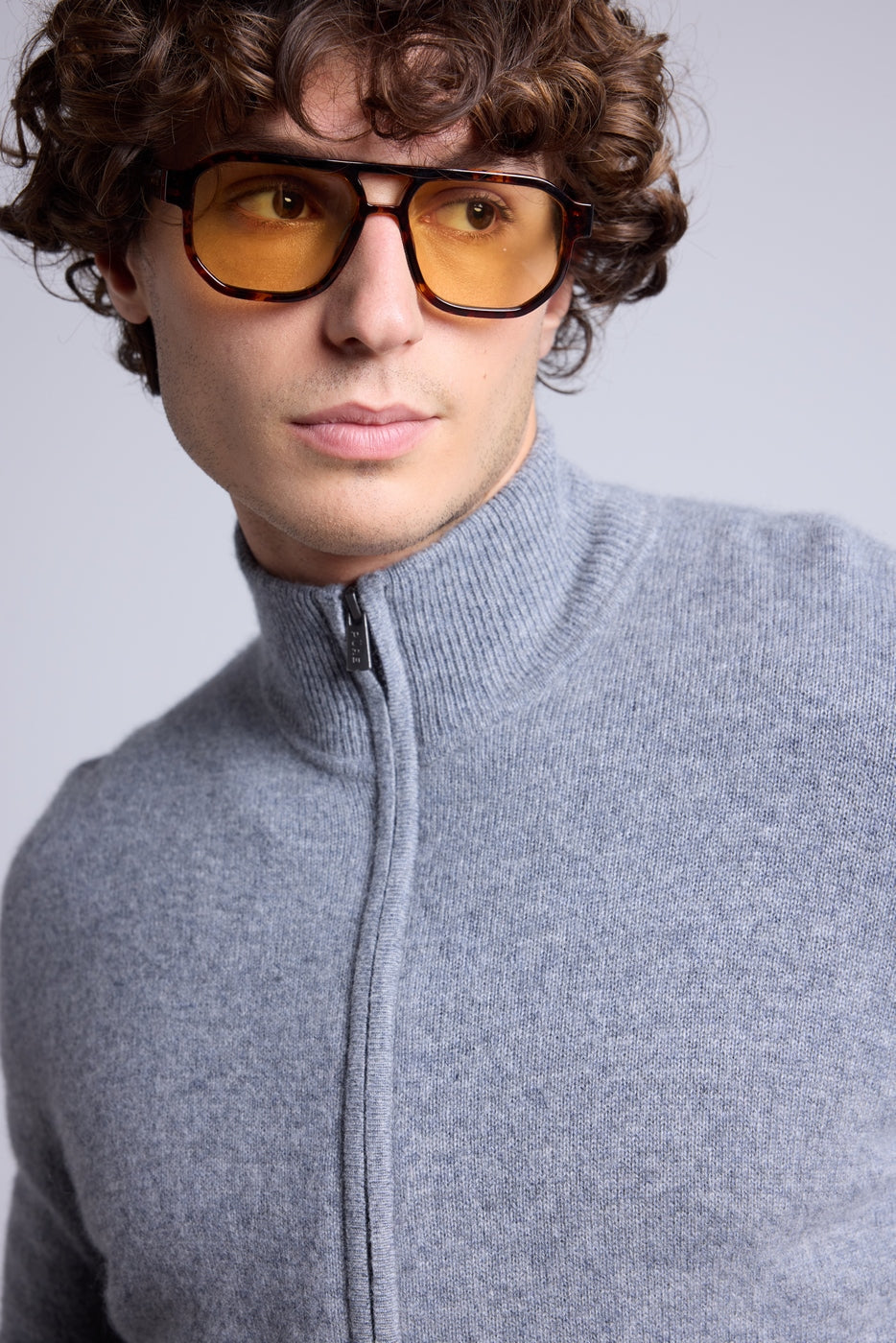 Gilet Zippe Col Montant Leo - Gris Fonce - Homme