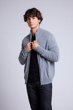 Gilet Zippe Col Montant Leo - Gris Fonce - Homme
