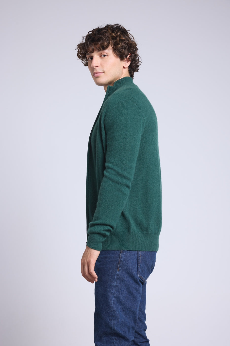Gilet Zippe Col Montant Leo - Vert Bouteille - Homme