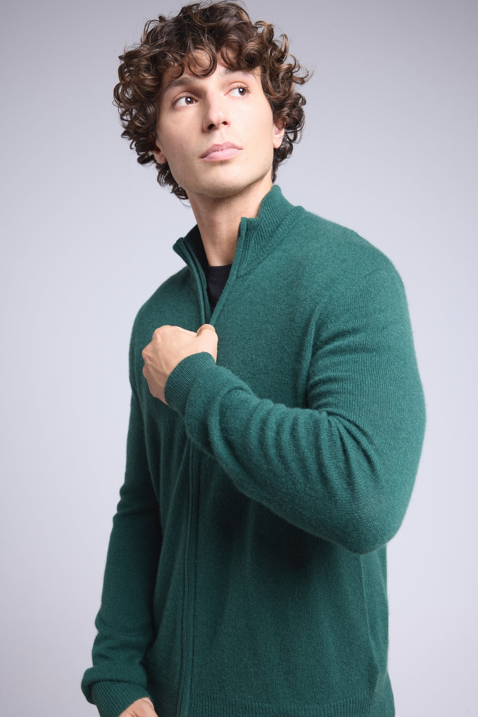Gilet Zippe Col Montant Leo - Vert Bouteille - Homme