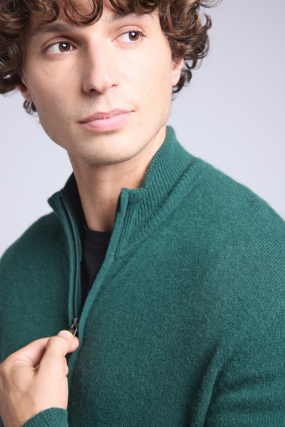 Gilet Zippe Col Montant Leo - Vert Bouteille - Homme