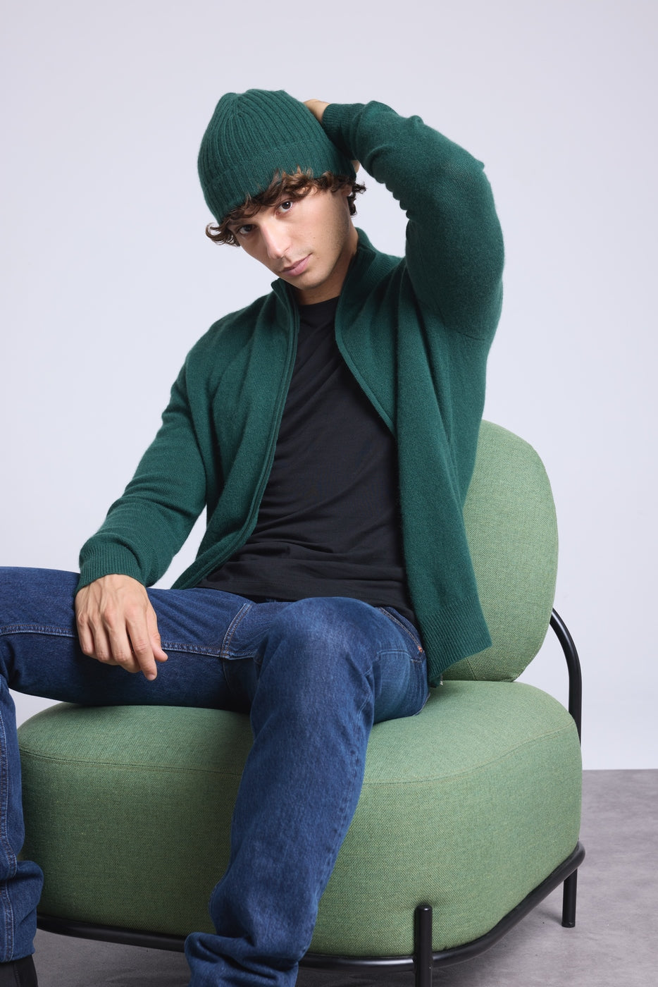 Gilet Zippe Col Montant Leo - Vert Bouteille - Homme