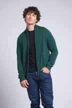 Gilet Zippe Col Montant Leo - Vert Bouteille - Homme
