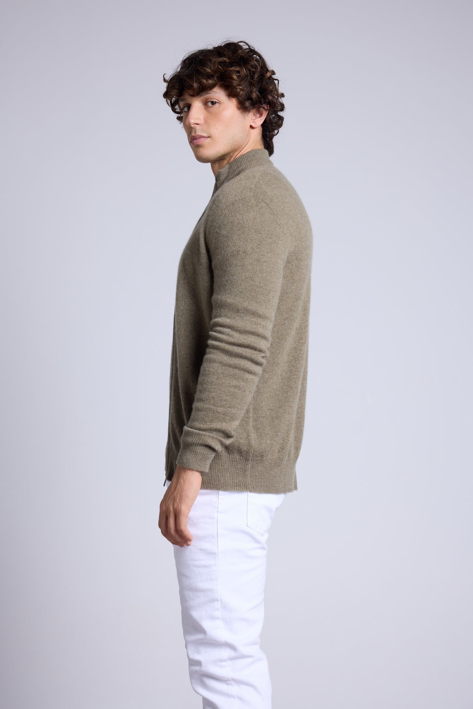 Gilet Zippe Col Montant Leo - Vert Khaki - Homme
