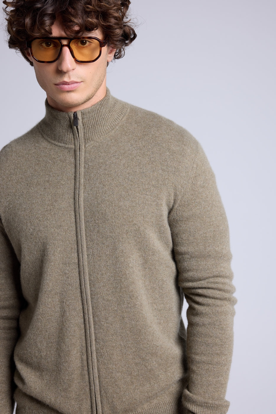 Gilet Zippe Col Montant Leo - Vert Khaki - Homme