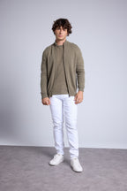 Gilet Zippe Col Montant Leo - Vert Khaki - Homme