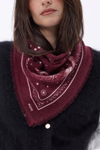 Petit Bandana Leo - Burgundy Blanc - Femme