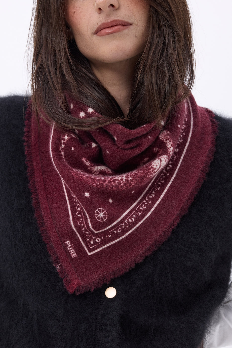Petit Bandana Leo - Burgundy Blanc - Femme