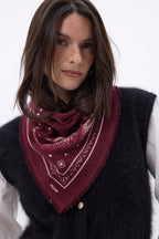 Petit Bandana Leo - Burgundy Blanc - Femme