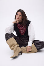 Petit Bandana Leo - Burgundy Blanc - Femme
