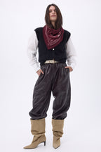 Petit Bandana Leo - Burgundy Blanc - Femme
