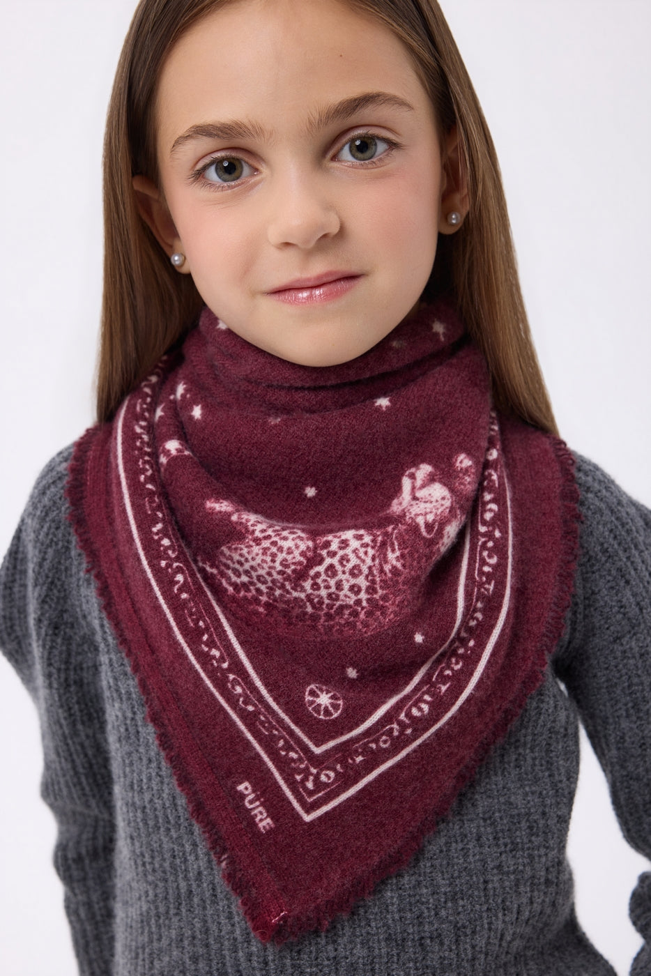 Bandana pequeño Leo - Burdeos Blanco - Niño