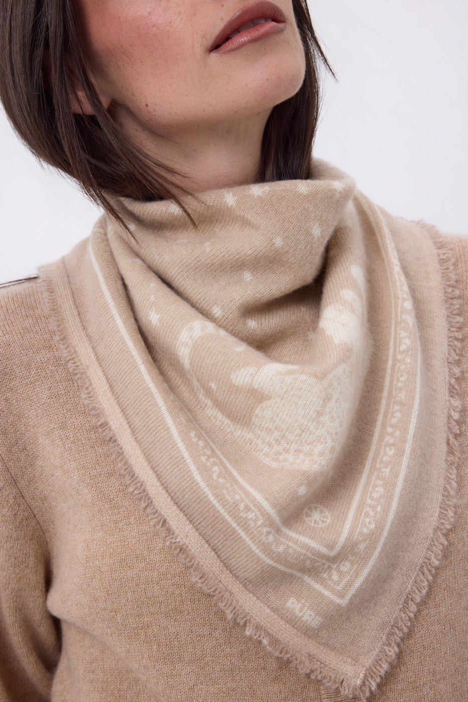 Small Leo Bandana - Cream Beige White - Women
