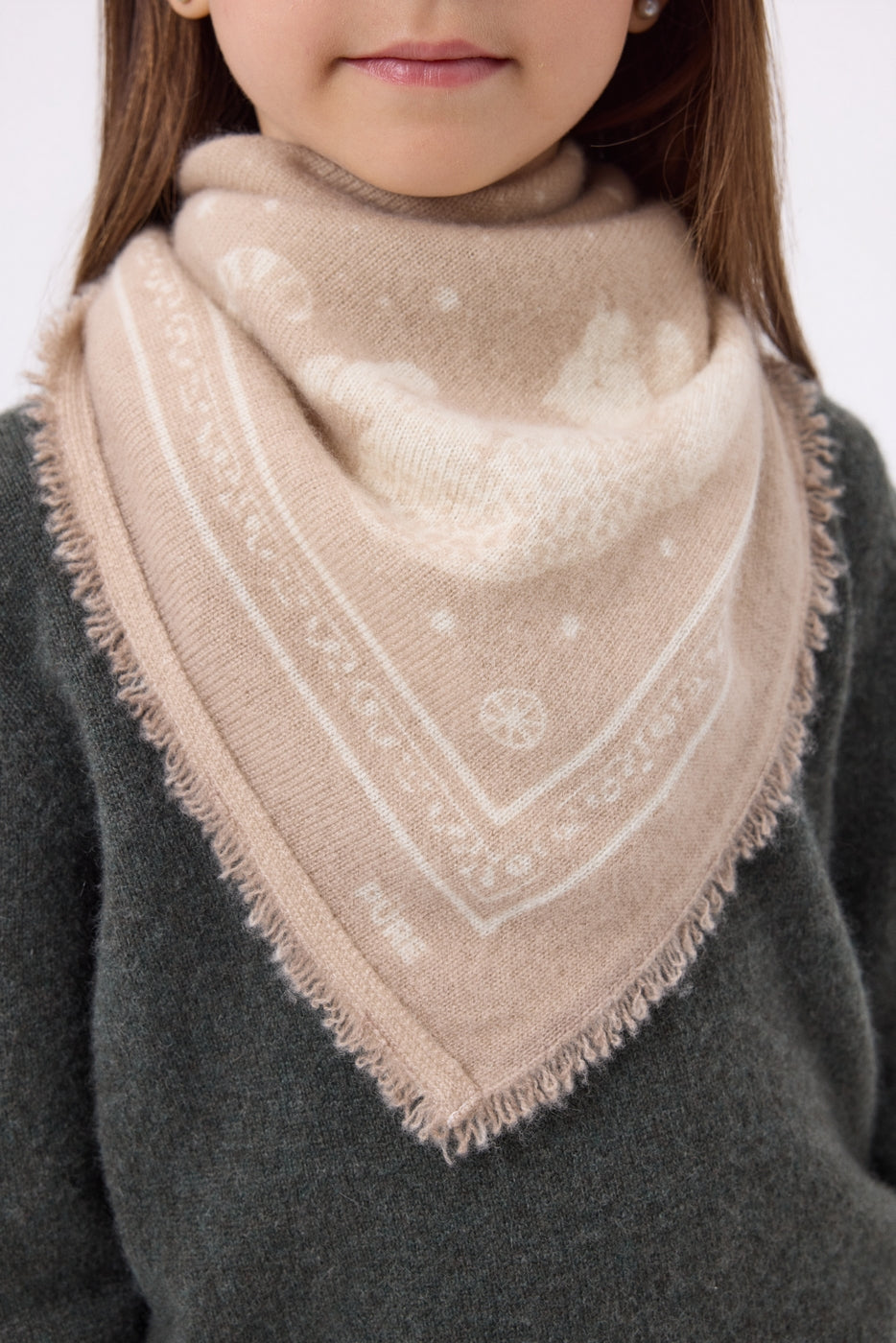 Small Leo Bandana - Beige Cream White - Kids