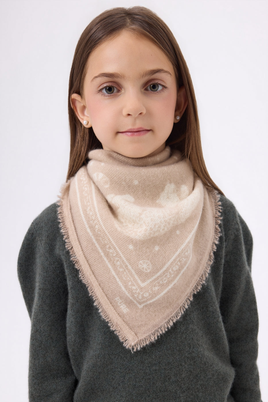 Small Leo Bandana - Beige Cream White - Kids