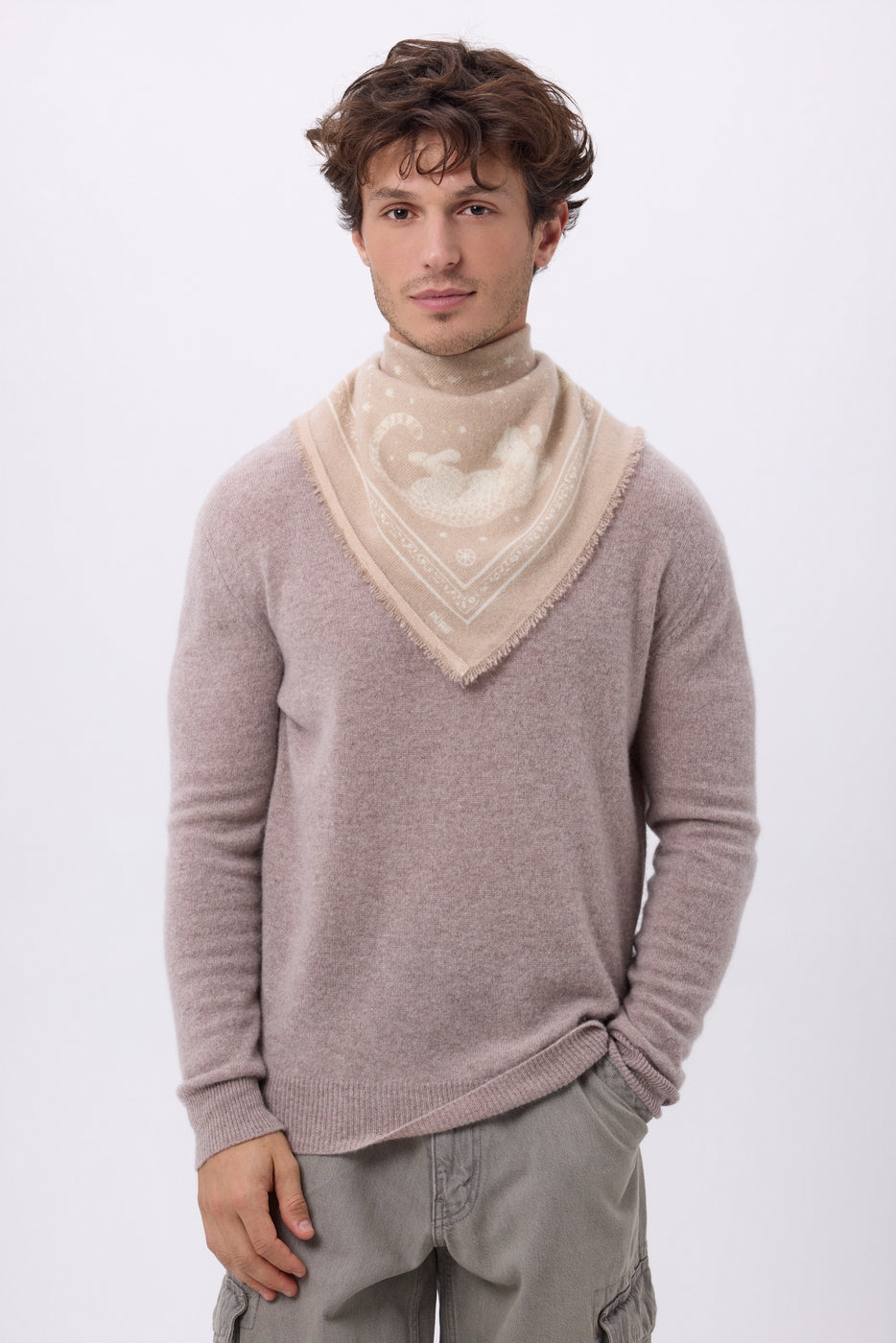 Bandana pequeño Leo - Beige crema blanco - Hombre